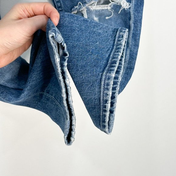 Mother The Tomcat Playing with Scissors Straight Leg Crop Distressed Jeans Sz 25 - Picture 11 of 16